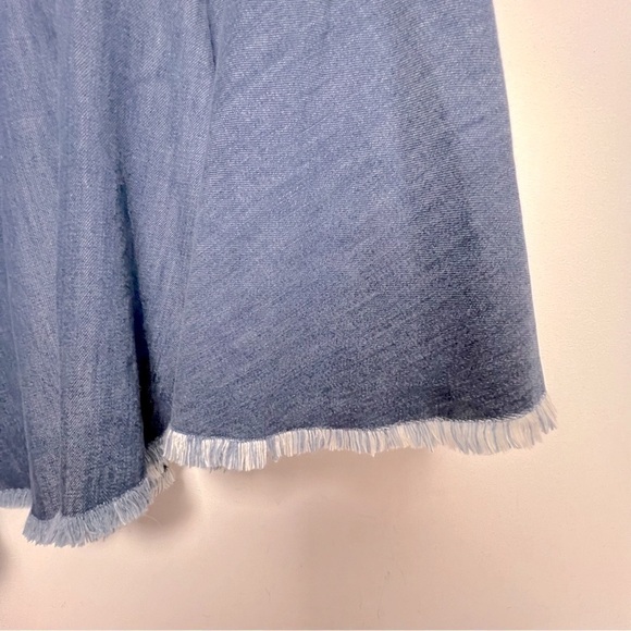 Cloth & Stone Tencel Denim Drop Waist Asymmetrical Sleeveless Shift Dress - Picture 10 of 11